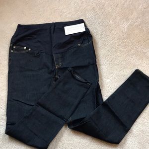 Oh! Mamma skinny leg maternity jeans with panel